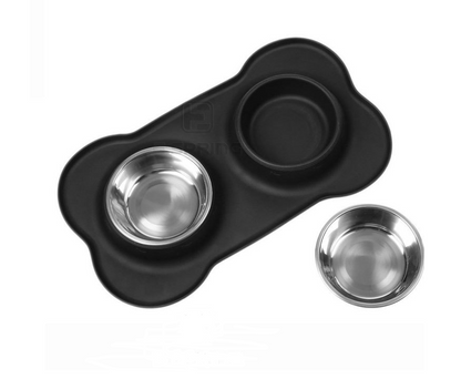 Gomaomi Stainless Steel Dog Bowl No Spill Non-Skid Silicone Mat Feeder Bowls Pet Bowl for Dogs Cats and Pets